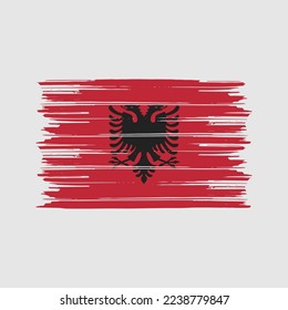 Albania Flag Brush Vector Illustration