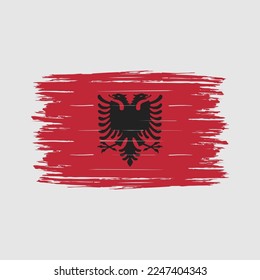 Albania Flag Brush Vector Illustration