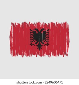 Albania Flag Brush Vector Illustration