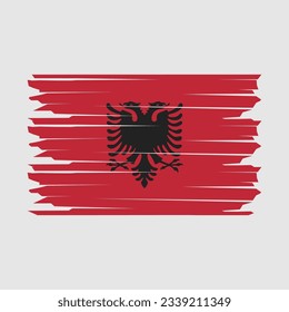 Albanienflagge - Vektorgrafik