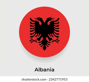 Albanien Flaggenblase Kreis um Form Symbol Vektorgrafik