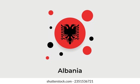 Albanien Flaggenblase kreisrund um die Form Symbol bunte Vektorgrafik