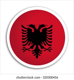 albania flag Button Vector - flag icons