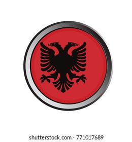 albania flag Button Vector - flag icons