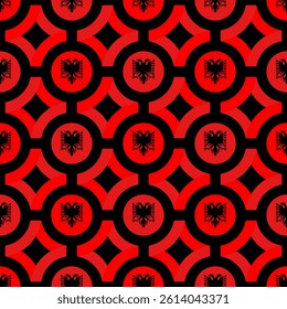 albania flag circle pattern design. vector illustration