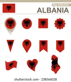 Albania Flag Collection, 12 versions