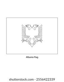 Albania Flag Coloring Page for Kids