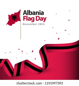 Albania Flag Day Vector Template Design Illustration