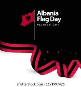 Albania Flag Day Vector Template Design Illustration