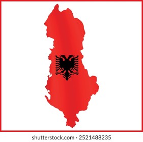 Albania Diseño de la bandera y Albania Mapa