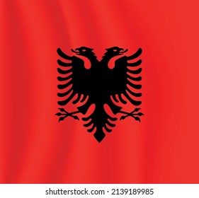 Albania Flag Design and Red Flag with Eagles