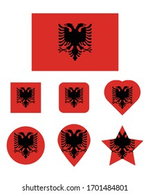 Bandera de Albania editable e imprimible perfecto para su uso en una amplia gama de nuevas plantillas de medios: Agencia de marketing web, presentación de servicios de medios sociales, aplicaciones de marketing en línea y web.