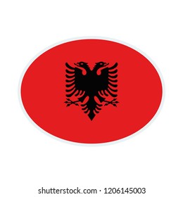 Albania flag. Albania ellipse flag.