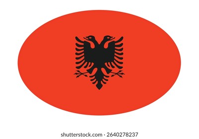 Albania flag ellipse shaped. vector	
