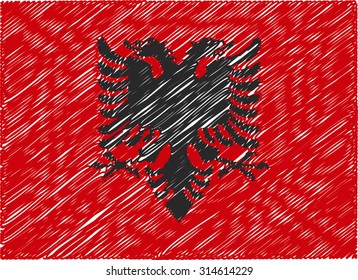 albania flag embroidered zigzag 