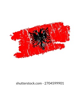 Albania flag with grunge effect - vector illustration