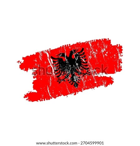 Albania flag with grunge effect - vector illustration