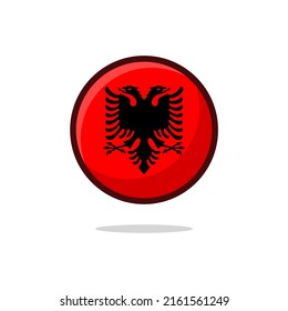 Albania Flag Icon. Albania Flag flat style isolated on a white background - stock vector.