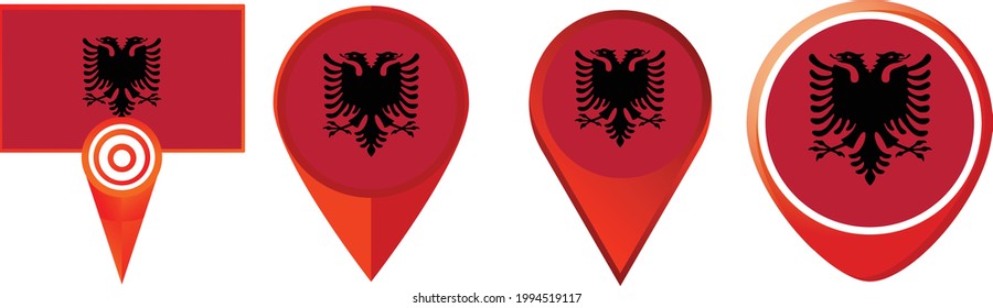 Icono de la bandera de Albania . conjunto de iconos web . colección de iconos. Ilustración vectorial simple.