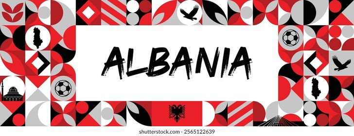 Albania Flag Independence Day Concept Design Vector