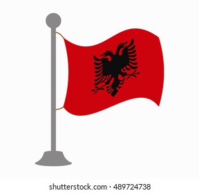 albania flag mast