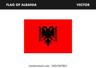 Albania flag. National symbol of Albania . Vector 