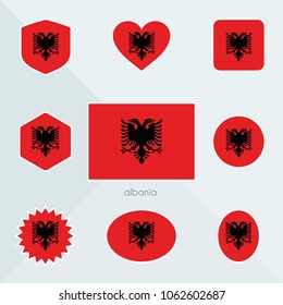 Albania flag. National flag of Albania. Albania vector flag button. Albania independence day.