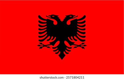 Albania flag official colors and proportion Vector illustration