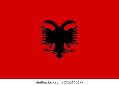 Albania flag pattern background. Realistic national flag design. Abstract vector template.