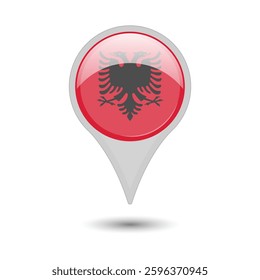 albania flag pin vector design