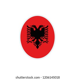 Albania flag. Albania round flag.