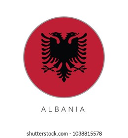 Albania flag round circle vector icon