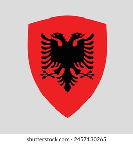 Bandera de Albania en forma de escudo
