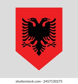 Albania Flag in Shield Shape Icon