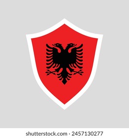 Albania Flag in Shield Shape Icon