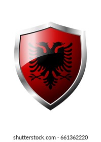 Albania Flag Shield Sign Vector Stock Vector (Royalty Free) 661362220 ...