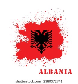 Albania flag splash design, vector eps 10 