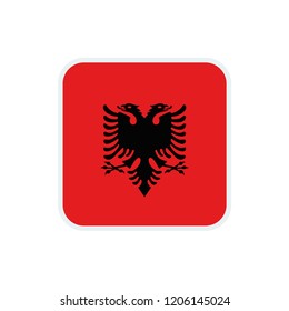 Albania flag. Albania square flag.