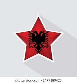 Albania Flag Star Shape Icon