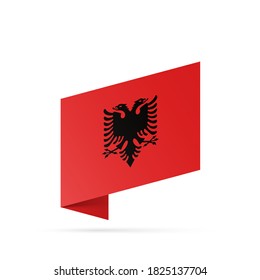 Albanien Flaggenstaatsymbol einzeln auf nationalem Hintergrund. Grußkarte Nationaler Unabhängigkeitstag der Republik Albanien. Illustrationsbanner mit realistischer Staatsflagge.