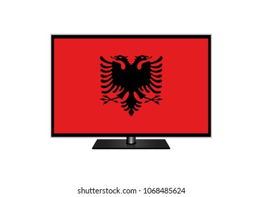 Albania Flag Of Television,Vector Illustration, Isolate On White Background Icon. EPS10