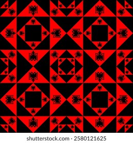 albania flag triangle pattern. vector illustration