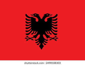 Albania flag vector design and illustration with red and black or Orginal color