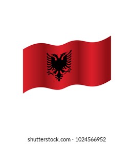 Albania flag, vector illustration on a white background