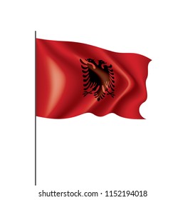 Albania flag, vector illustration on a white background