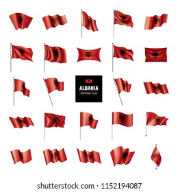 Albania flag, vector illustration on a white background