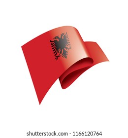 Albania flag, vector illustration on a white background