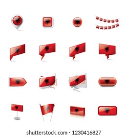 Albania flag, vector illustration on a white background