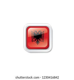 Albania flag, vector illustration on a white background
