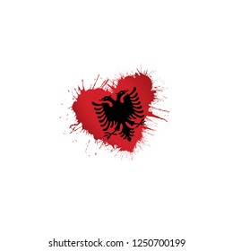 Albania flag, vector illustration on a white background